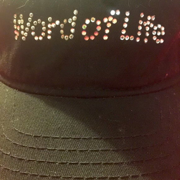 Word of Life Black&Silver Rhinestone Baseball Hat - Picture 2 of 11
